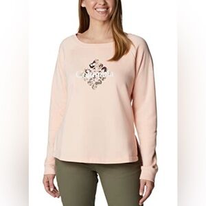 Columbia Women's Trek Special Graphic Crewneck Sweatshirt - Peach